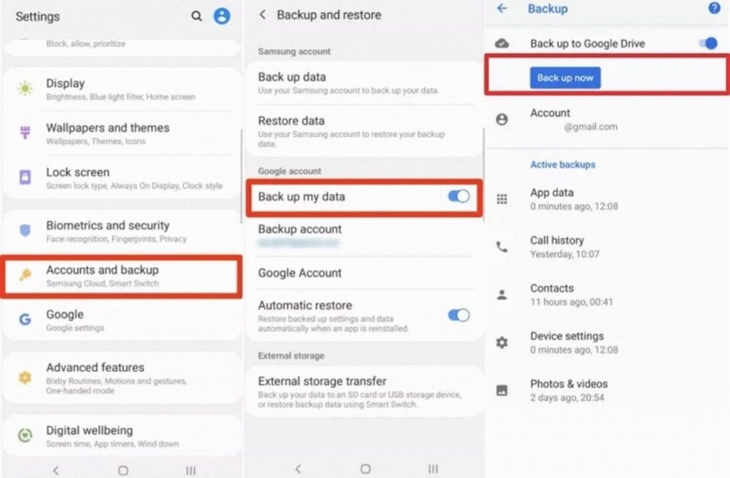 use Google Photos to back up your photos and videos, and Google Drive to back up other data and files.