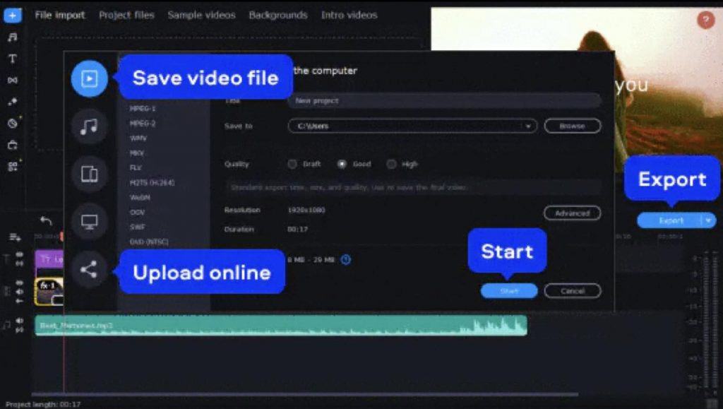 Export your finished video
