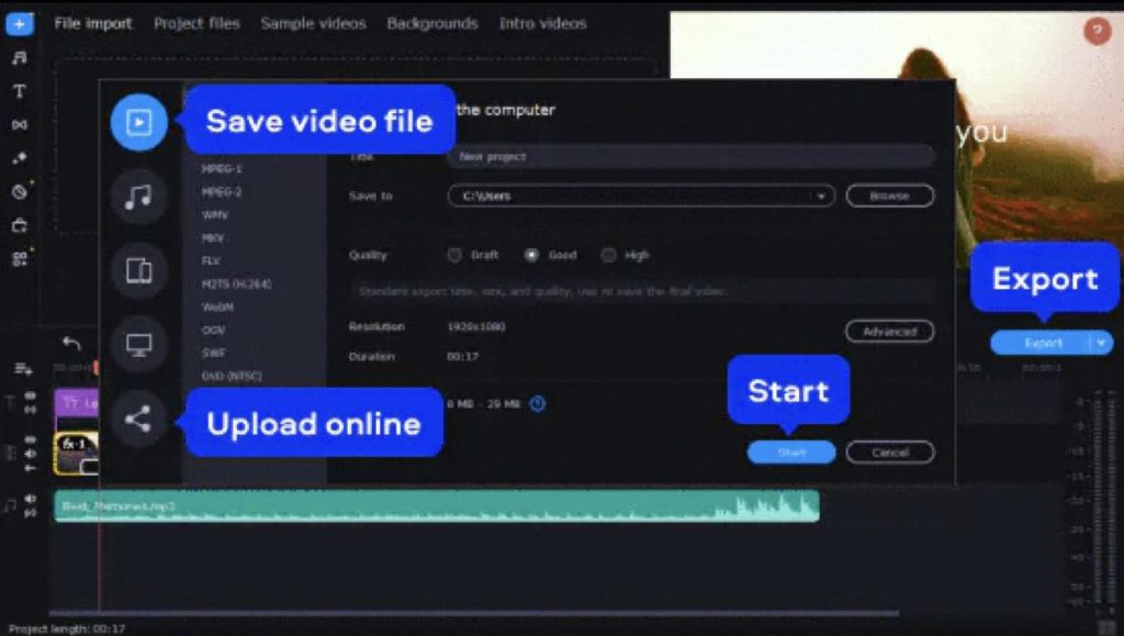 Export your finished video