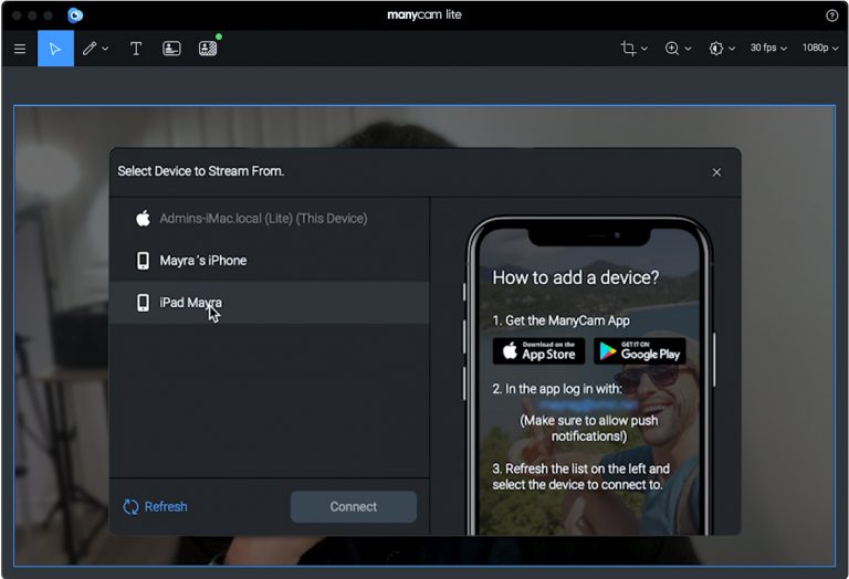 Return to your ManyCam desktop application and click on an empty preset.