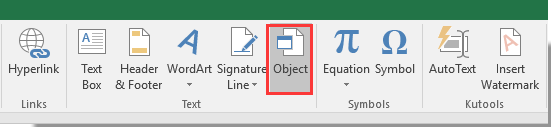 Insert the Email Object into Excel