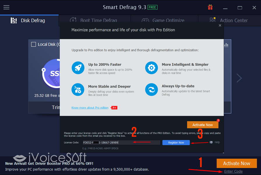 How to get Free License giveaway IObit Smart Defrag