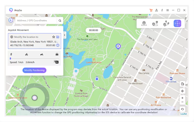 Use the joystick to change your position instantly.