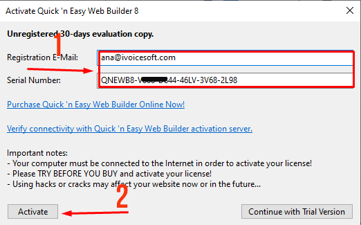How to get Free License giveaway Quick ‘n Easy Web Builder
