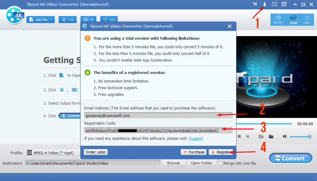 How to get Free License giveaway Tipard HD Video Converter