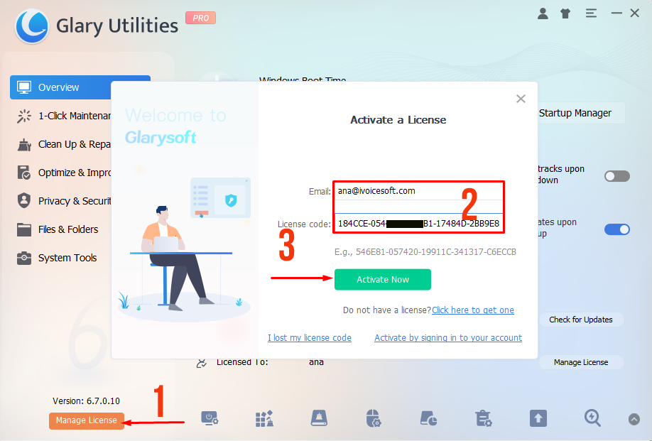 How to get Free License giveaway Glary Utilities